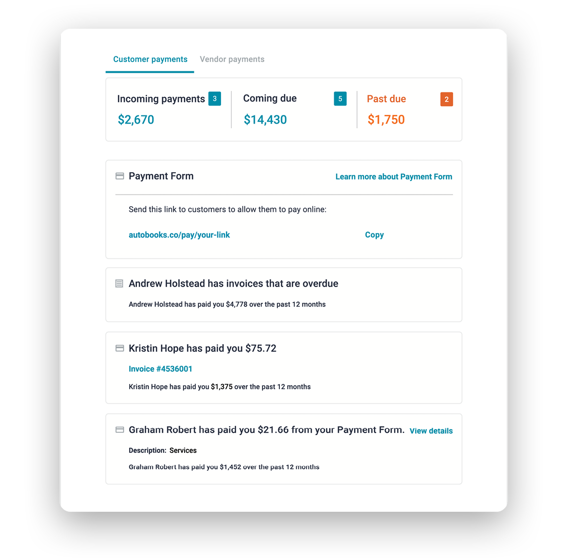 Always know your payment activity with Autobooks and The Bank of Elk River.